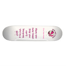 Basketball - White/Pink Skate Board