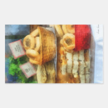 Baskets of Bialys Rectangle Sticker