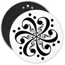 Bass and Treble Clef Swirl Button