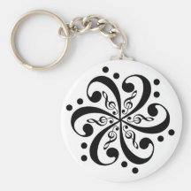 Bass and Treble Clef Swirl Keychain