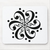 Bass and Treble Clef Swirl Mousepad