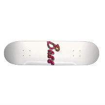 Bass bougie outline  flat text custom skateboard