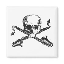 Bass Clarinet Pirate Fridge Magnet