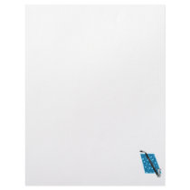 Bass Clarinet with Blue Background and Music Notes Custom Letterhead