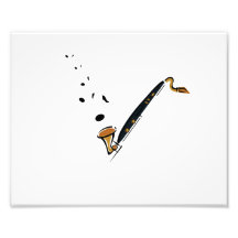 Bass Clarinet with music notes Art Photo