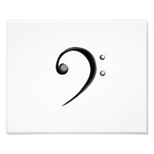 Bass Clef Casual Style Black and White Version Art Photo