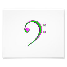 Bass Clef Casual Style Green and Purple Photographic Print