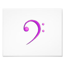 Bass Clef Casual Style Purple Photo Print