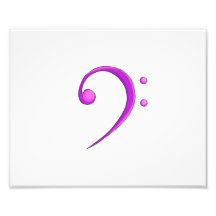 Bass Clef Casual Style Purple Photo Print