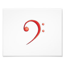 Bass Clef Casual Style Red, tenor clef music desig Photo Art
