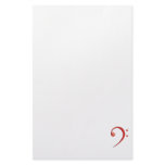 Bass Clef Casual Style Red, tenor clef music desig Customized Stationery