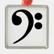Bass Clef Christmas Tree Ornaments