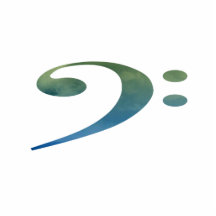 bass clef clouds green blue photo cut outs