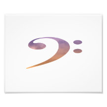 bass clef clouds purple orange photographic print