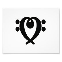Bass clef heart black photo