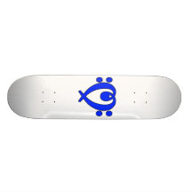 Bass Clef heart blue Skateboard Deck