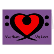 Bass Clef Heart Love Card