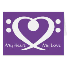 Bass Clef Heart Love Card