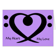 Bass Clef Heart Love Card