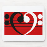 Bass Clef Heart Mouse Pads