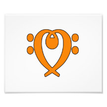bass clef heart orange photo art