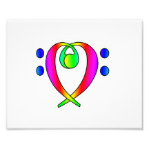 Bass Clef Heart Rainbow Gradient Photo Print