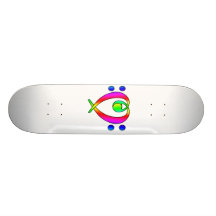 Bass Clef Heart Rainbow Gradient Skateboard Decks