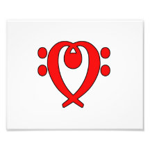 bass clef heart red photo