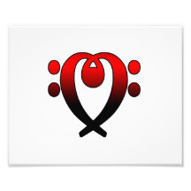 Bass clef heart red to black photo art