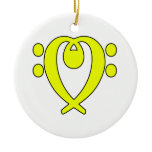 bass clef heart yellow ornaments