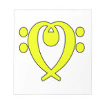 bass clef heart yellow notepads