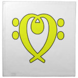 bass clef heart yellow napkins