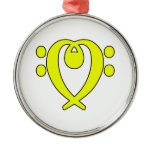 bass clef heart yellow ornaments