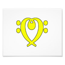 bass clef heart yellow photo art