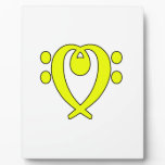 bass clef heart yellow plaques