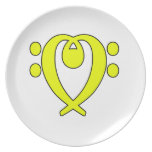 bass clef heart yellow plates