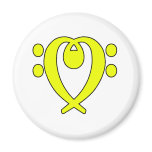 bass clef heart yellow magnets