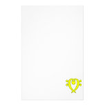 bass clef heart yellow stationery