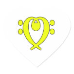 bass clef heart yellow stickers