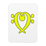 bass clef heart yellow magnets