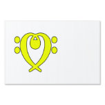 bass clef heart yellow yard signs