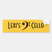 bass clef, Lexi's      Cello Bumper Stickers