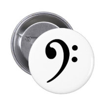 Bass clef pinback buttons