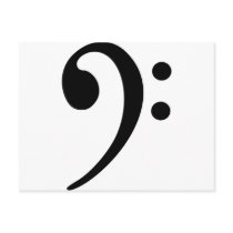 Bass clef postcard
