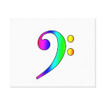 Bass Clef Rainbow Gradient Outline Canvas Print