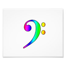 Bass Clef Rainbow Gradient Outline Photo