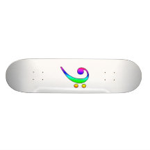 Bass Clef Rainbow Gradient Outline Custom Skate Board