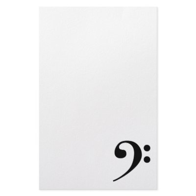 Bass Clef Stationery by dawnkwilliams