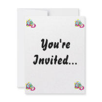 Bass drum and letter D graphic colourful image Custom Invite