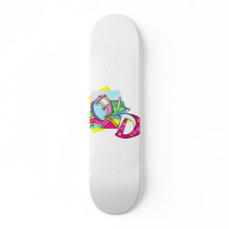 Bass drum and letter D graphic colourful image Skateboard Deck